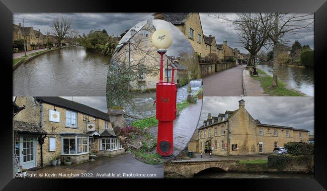 Bourton On The Water Postcard Style Framed Print by Kevin Maughan