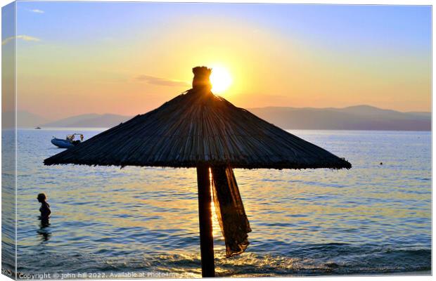 Sunset, Ag Eleni beach, Skiathos, Greece Canvas Print by john hill
