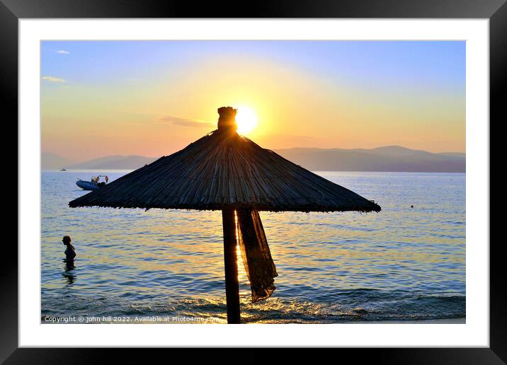 Sunset, Ag Eleni beach, Skiathos, Greece Framed Mounted Print by john hill