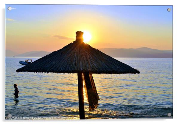 Sunset, Ag Eleni beach, Skiathos, Greece Acrylic by john hill