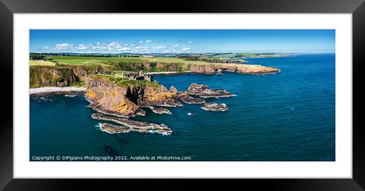 Dunnottar Castle Panorama Framed Mounted Print by DiFigiano Photography
