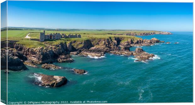 Slains Castle Panorama Canvas Print by DiFigiano Photography