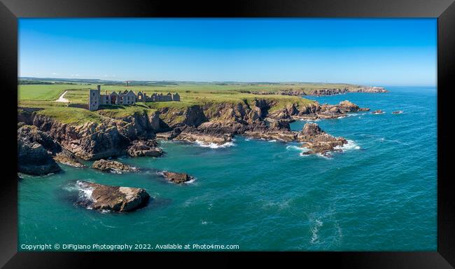 Slains Castle Panorama Framed Print by DiFigiano Photography