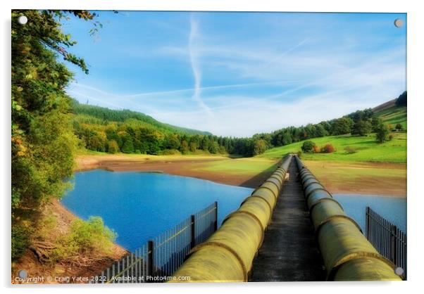 Ladybower Reservoir Water Pipes Acrylic by Craig Yates