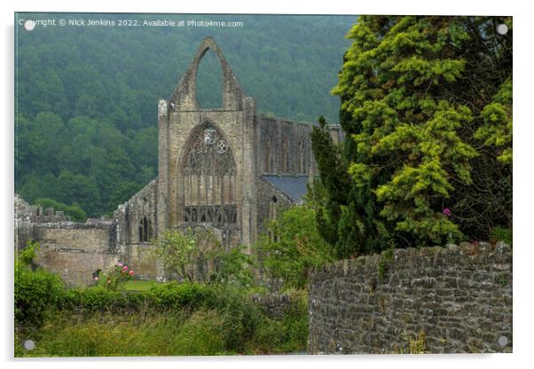 Tintern Abbey Wye Valley Monmouthshire Acrylic by Nick Jenkins