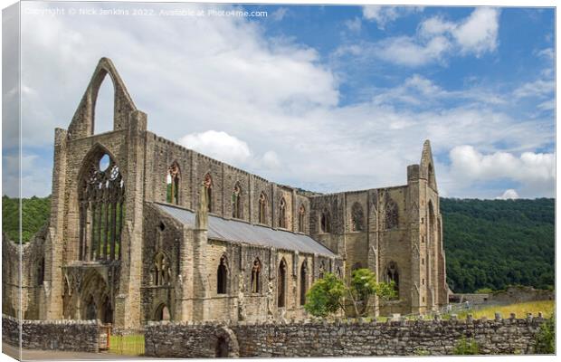 Tintern Abbey Wye Valley Monmouthshire  Canvas Print by Nick Jenkins
