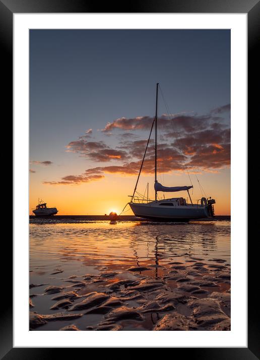 Meols Sunset Shore Framed Mounted Print by Liam Neon