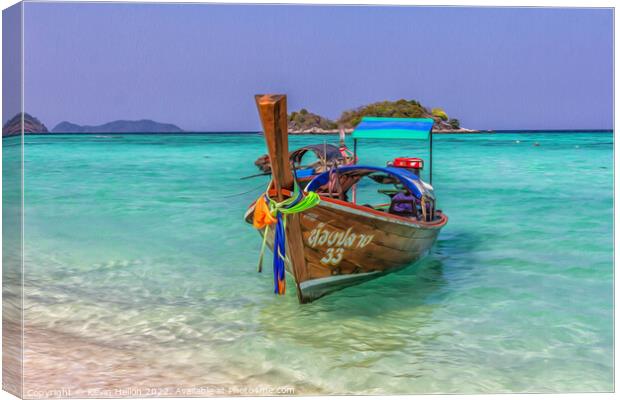 Long tail boat, Koh Lipe, Thailand Canvas Print by Kevin Hellon