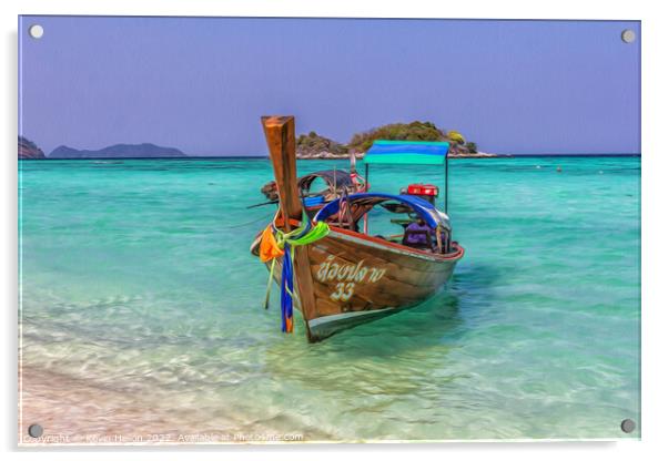 Long tail boat, Koh Lipe, Thailand Acrylic by Kevin Hellon