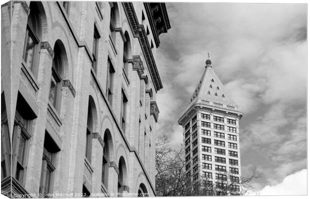 Historical Architecture Seattle Canvas Print by John Mitchell