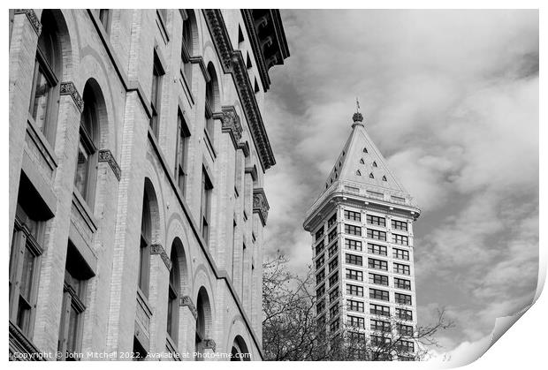Historical Architecture Seattle Print by John Mitchell