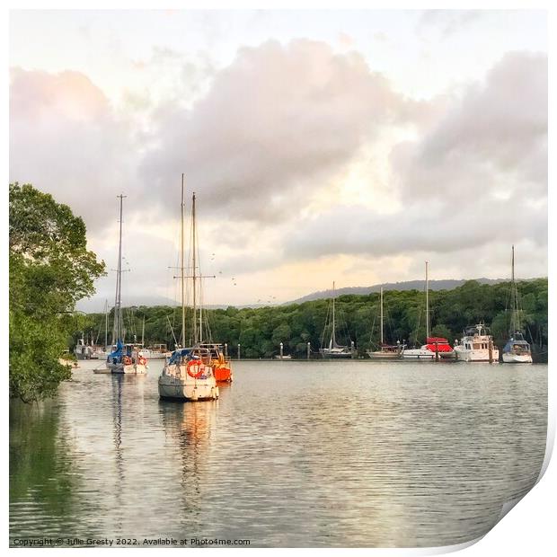 Morning Light over Port Douglas Inlet Print by Julie Gresty