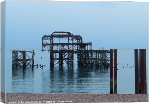 Majestic ruins of West Pier Canvas Print by Beryl Curran