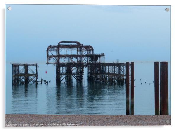 Majestic ruins of West Pier Acrylic by Beryl Curran