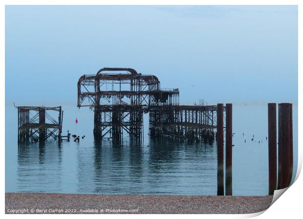 Majestic ruins of West Pier Print by Beryl Curran