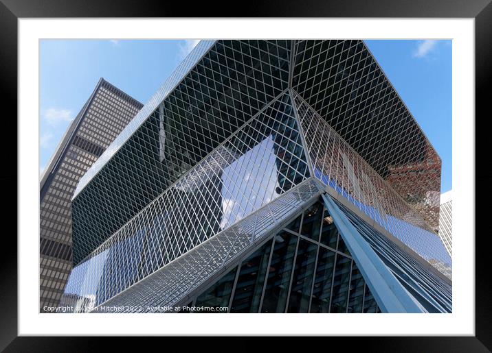Seattle Central Library Framed Mounted Print by John Mitchell