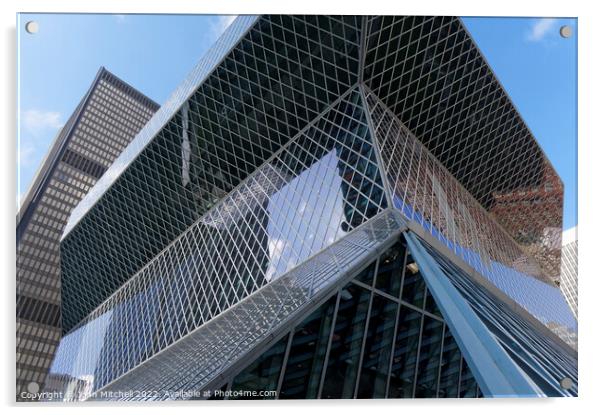 Seattle Central Library Acrylic by John Mitchell