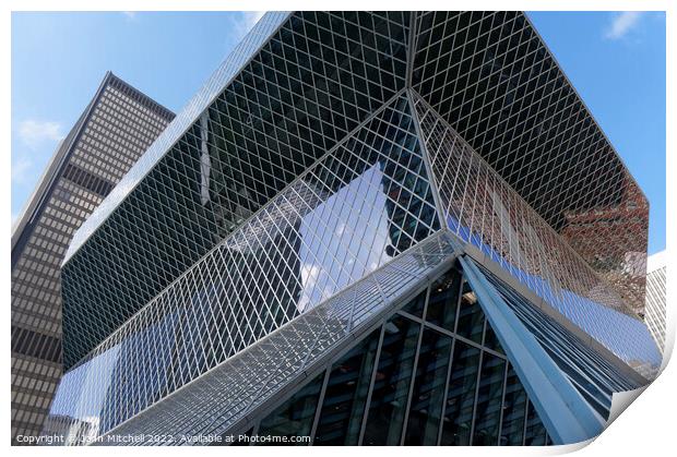 Seattle Central Library Print by John Mitchell