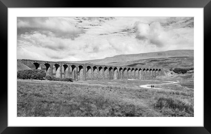 Ribblehead Viaduct in black and white Framed Mounted Print by Jason Wells