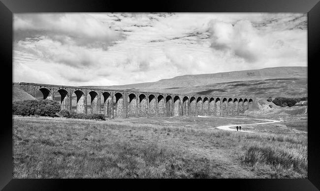 Ribblehead Viaduct in black and white Framed Print by Jason Wells
