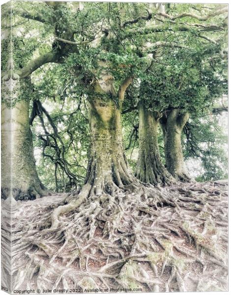 J.R.R. Tolkien Trees, Avebury, Wiltshire Canvas Print by Julie Gresty