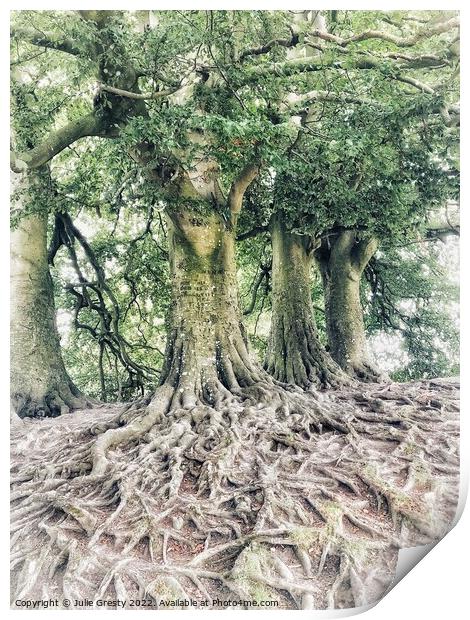 J.R.R. Tolkien Trees, Avebury, Wiltshire Print by Julie Gresty