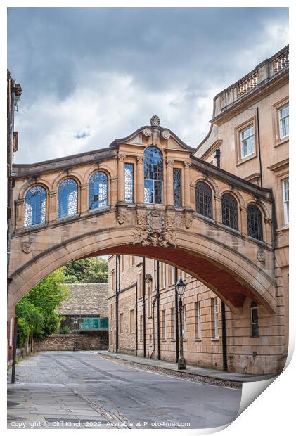 Oxford's Bridge of Sighs Print by Cliff Kinch