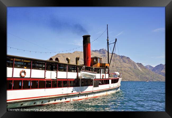 New Zealand, Queenstown Steamboat Framed Print by Delphimages Art