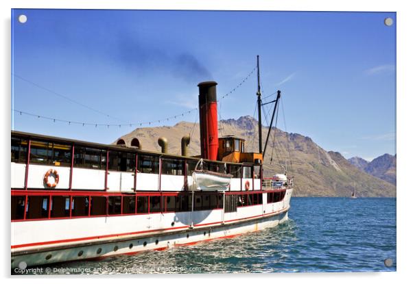 New Zealand, Queenstown Steamboat Acrylic by Delphimages Art