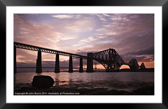 Forth Rail Bridge at Sunset Framed Mounted Print by John Barrie
