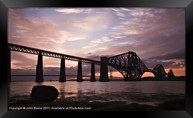 Forth Rail Bridge at Sunset Framed Print by John Barrie