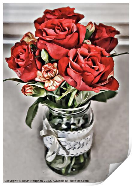 Roses In A Jar (Digital Version) Print by Kevin Maughan