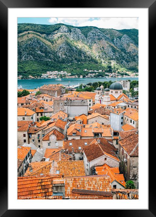 Bay of Kotor old town in Montenegro Framed Mounted Print by Sanga Park