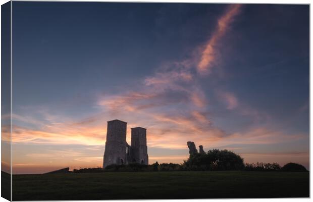 Reculver Towers Sunset Canvas Print by Mark Jones