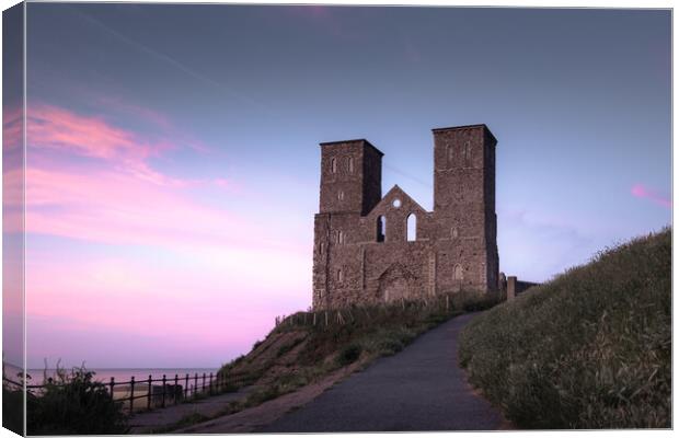 Reculver Towers Sunset Canvas Print by Mark Jones