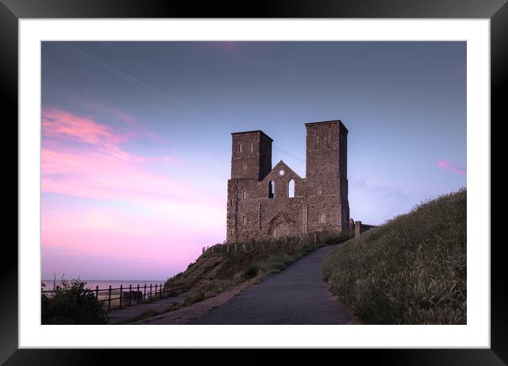 Reculver Towers Sunset Framed Mounted Print by Mark Jones