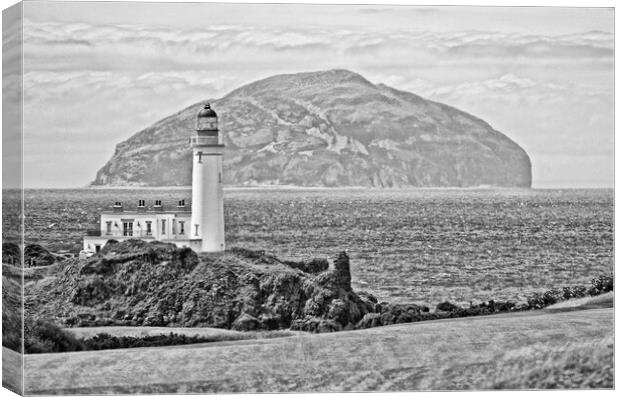  Turnberry lighthouse and Ailsa Craig (abstract) Canvas Print by Allan Durward Photography