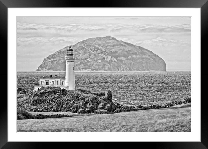  Turnberry lighthouse and Ailsa Craig (abstract) Framed Mounted Print by Allan Durward Photography
