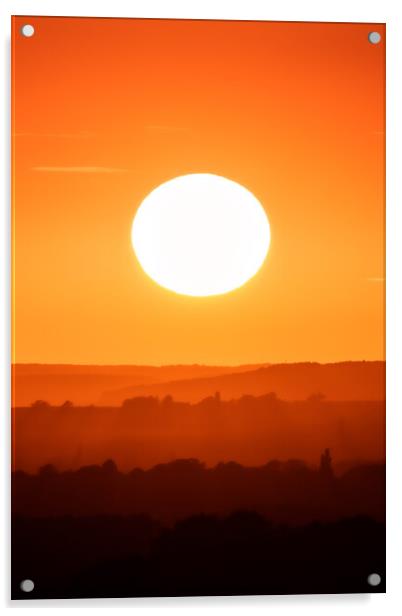 Summer solstice sunset, belvoir castle Acrylic by David McGeachie