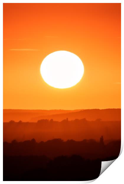 Summer solstice sunset, belvoir castle Print by David McGeachie