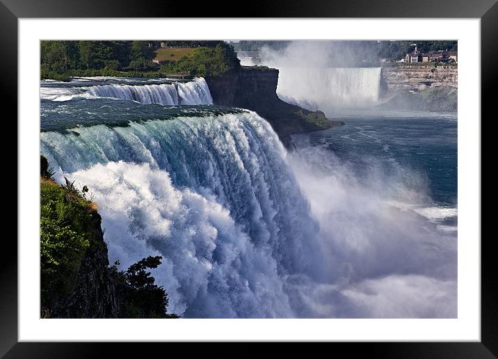 The Fury of the American Falls - Niagara Framed Mounted Print by Sharpimage NET