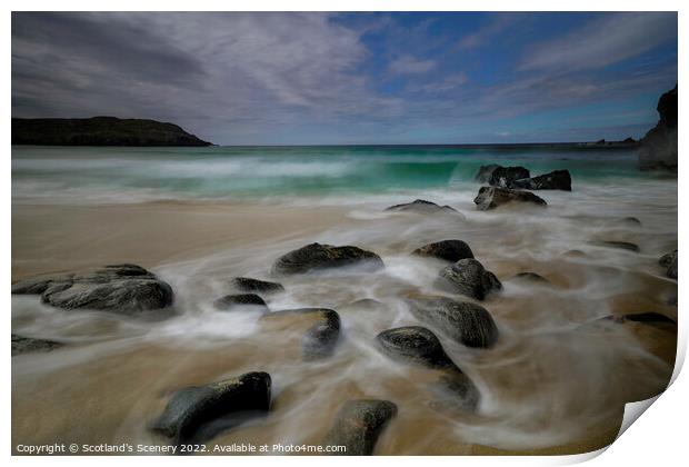 Rocky Dalmore Beach, Isle of Lewis, Outer Hebrides. Print by Scotland's Scenery