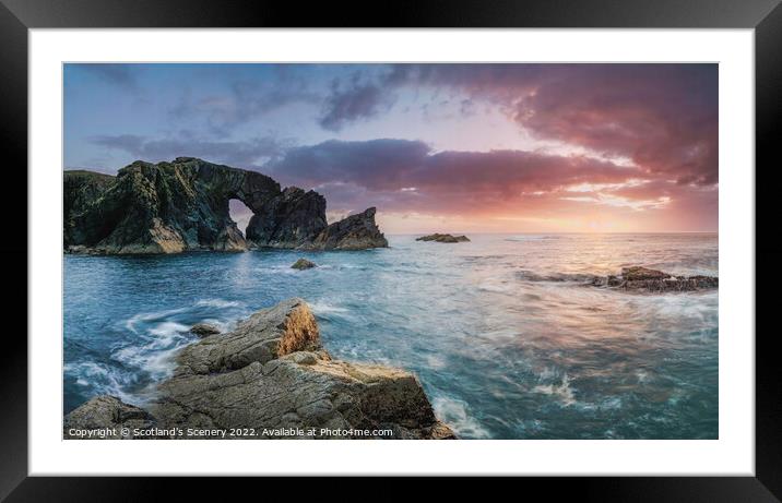 Sunset view, Isle of Lewis sea Arch, Outer hebrides Framed Mounted Print by Scotland's Scenery