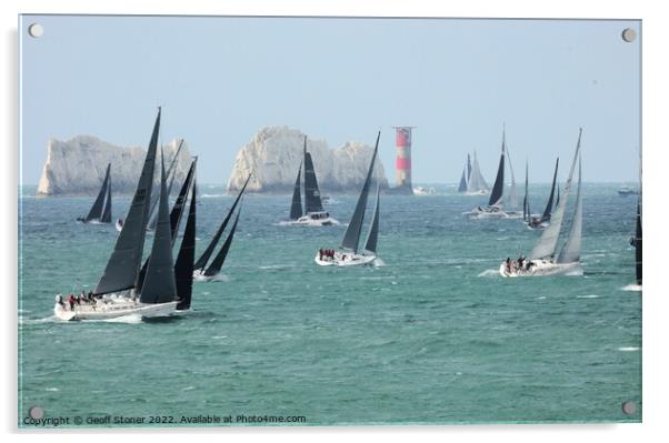 Heading to The Needles (Isle of Wight) Acrylic by Geoff Stoner