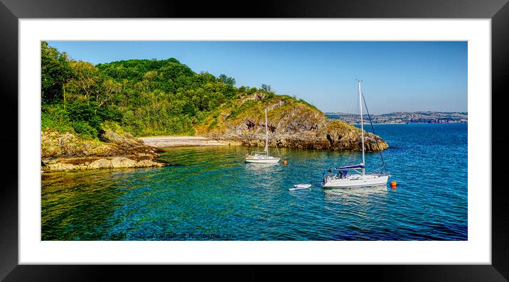 Fishcombe Cove And Churtston Quay Framed Mounted Print by Peter F Hunt