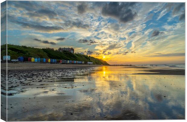 Sunset over Mundesley, Norfolk, 24th June 2022 Canvas Print by Andrew Sharpe