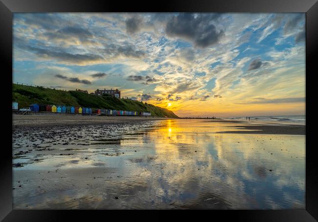 Sunset over Mundesley, Norfolk, 24th June 2022 Framed Print by Andrew Sharpe