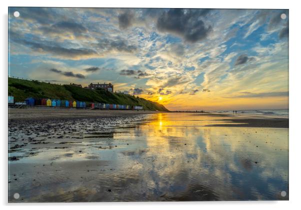 Sunset over Mundesley, Norfolk, 24th June 2022 Acrylic by Andrew Sharpe