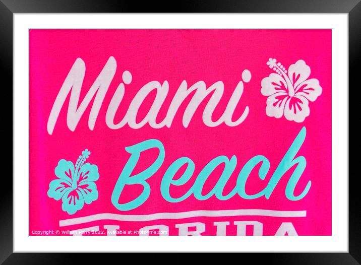 Colorful Pink Shirt Miami Beach Florida Framed Mounted Print by William Perry