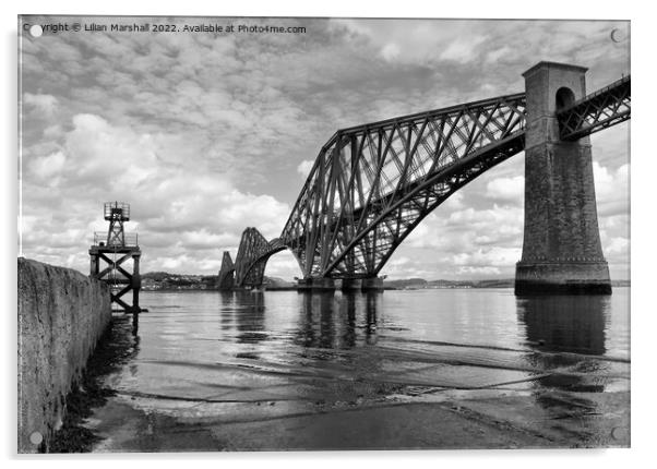 The Forth Bridge. Dalmeny.  Acrylic by Lilian Marshall